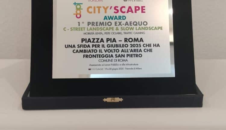 Cityscape 2025: Roma Capitale premiata per il progetto di riqualificazione di Piazza Pia