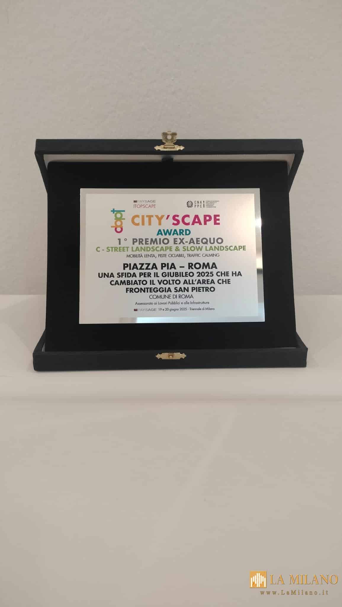 Cityscape 2025: Roma Capitale premiata per il progetto di riqualificazione di Piazza Pia
