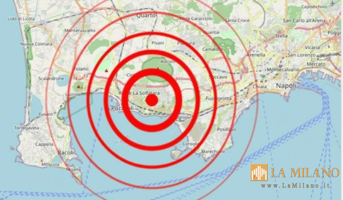 Scossa di terremoto di magnitudo 3.2 ai Campi Flegrei, registrate nuove repliche notturne