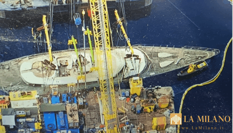 Bayesian: recupero in corso, scafo riportato a galla dopo 10 mesi