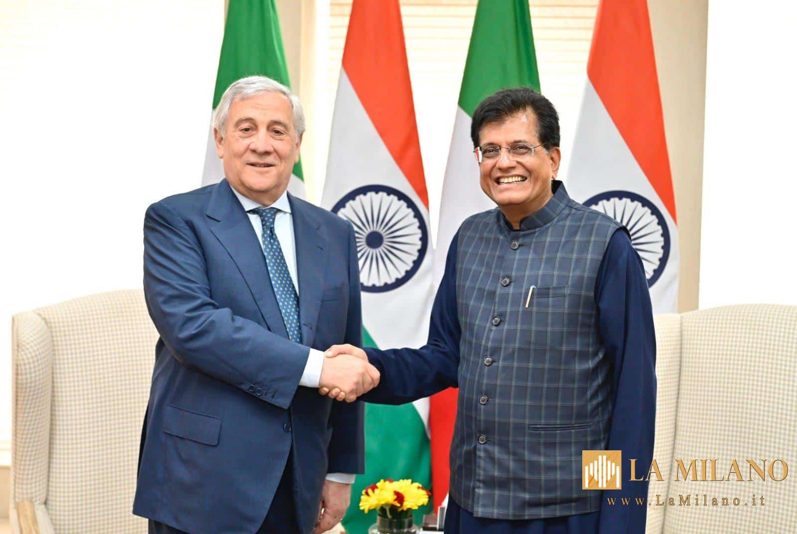 Tajani e Goyal a Brescia per il Dialogo Economico e il Forum Imprenditoriale Italia-India.