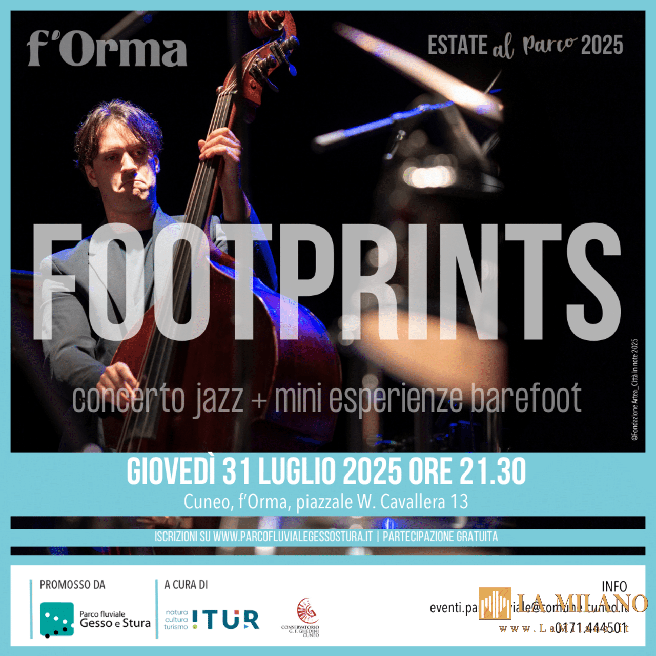 Cuneo, Footprints: Concerto jazz nella natura per i 5 anni di f'Orma