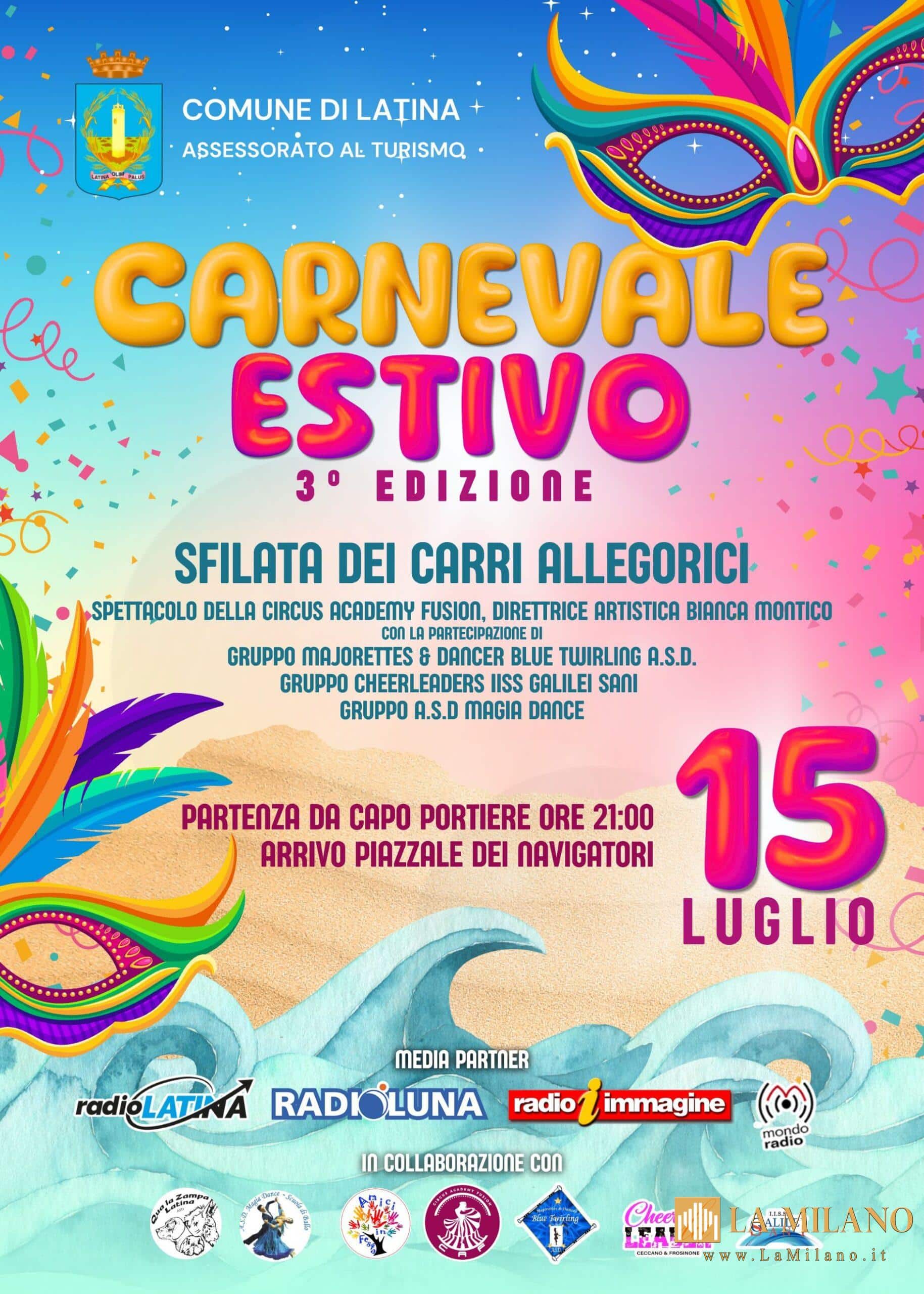 Estate in Festa a Latina: Carnevale Estivo e Notte Rosa tra spettacoli, artisti e divertimento