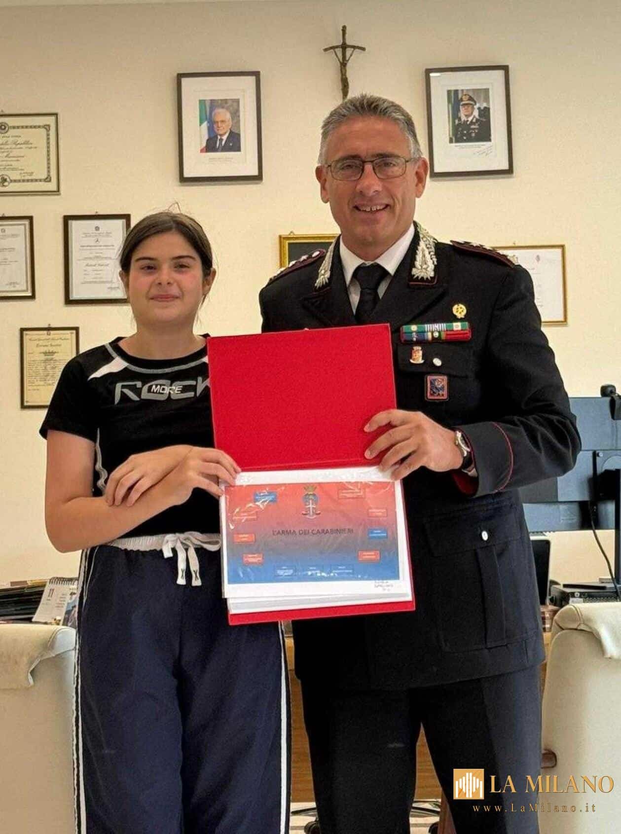 Studentessa di Pontecorvo dona la sua tesina ai Carabinieri: “Da grande voglio diventare Ufficiale”
