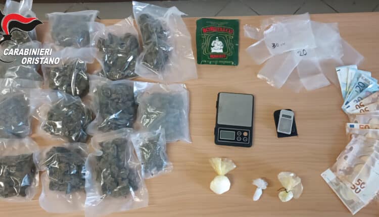 Cabras, arrestato per detenzione di cocaina e marijuana pronte allo spaccio