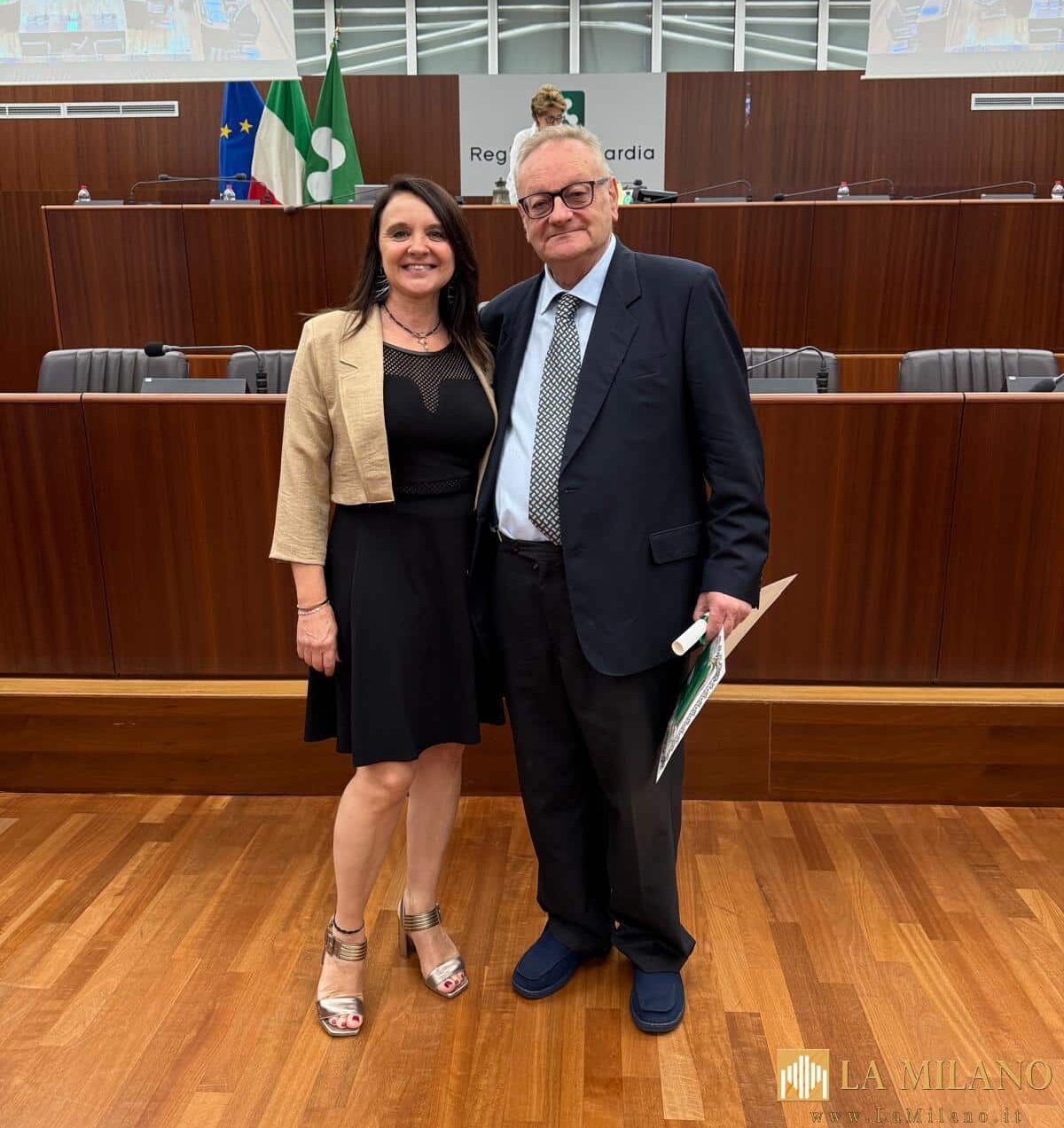 Il Consigliere Spelzini con Roberto Allievi, Presidente Pallacanestro Cantù