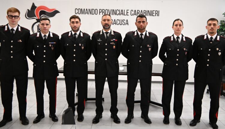 Provincia di Siracusa, 8 giovani Marescialli dei Carabinieri in tirocinio operativo