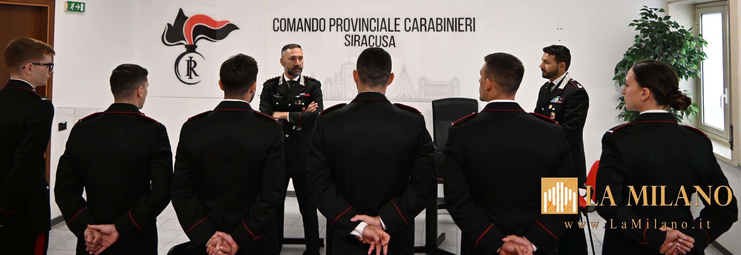 Provincia di Siracusa, 8 giovani Marescialli dei Carabinieri in tirocinio operativo