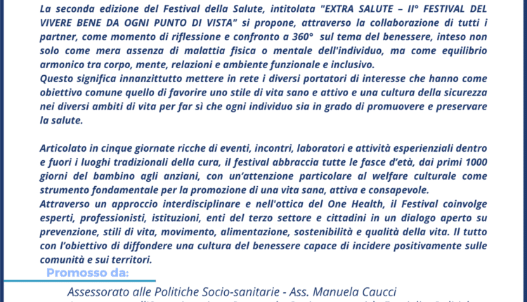 Ancona, “Extra Salute 2025”: 5 giorni dedicati al benessere e alla prevenzione