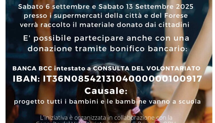 Ravenna, torna “Tutti i bambini e le bambine vanno a scuola” per aiutare le famiglie in difficoltà