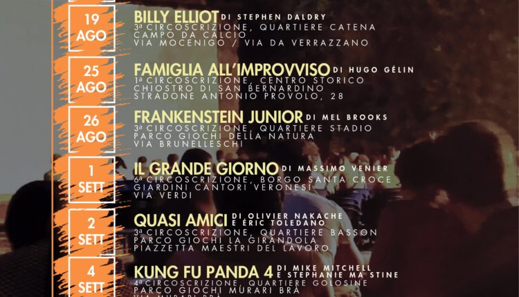 Verona, cinema all’aperto nei quartieri: torna la rassegna estiva gratuita