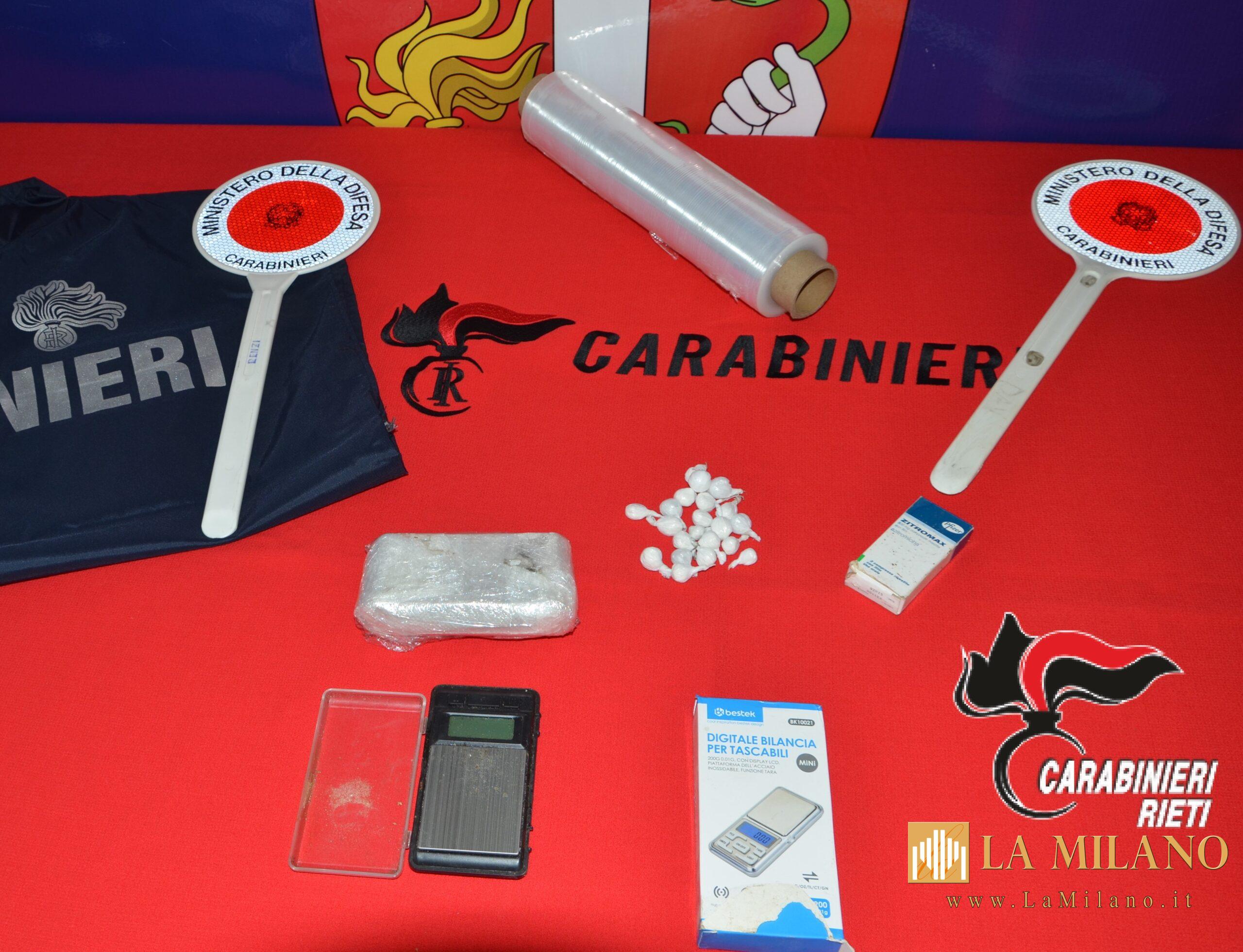 Rieti, blitz dei Carabinieri in area boschiva: sequestrata cocaina pronta per lo spaccio