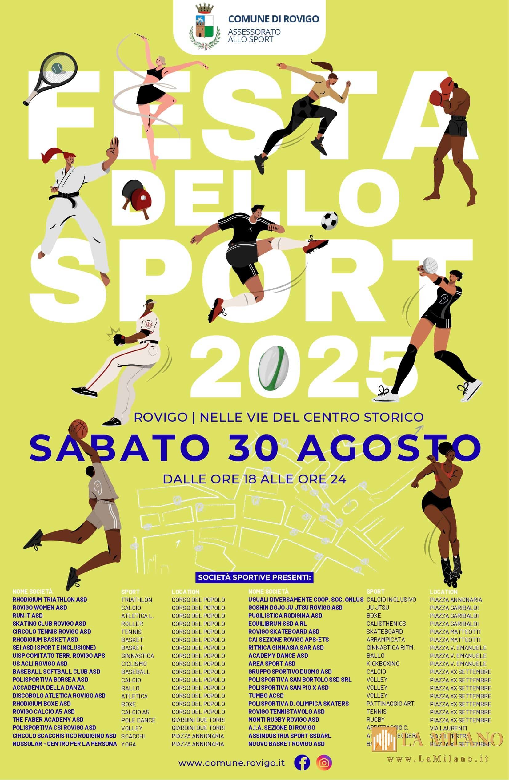 Rovigo, Festa dello Sport 2025: oltre 40 società e centro storico protagonista