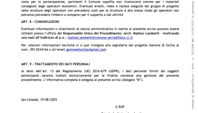 "Gemme di Sicilia": manifestazione d’interesse per artigiani e operatori del Nisseno
