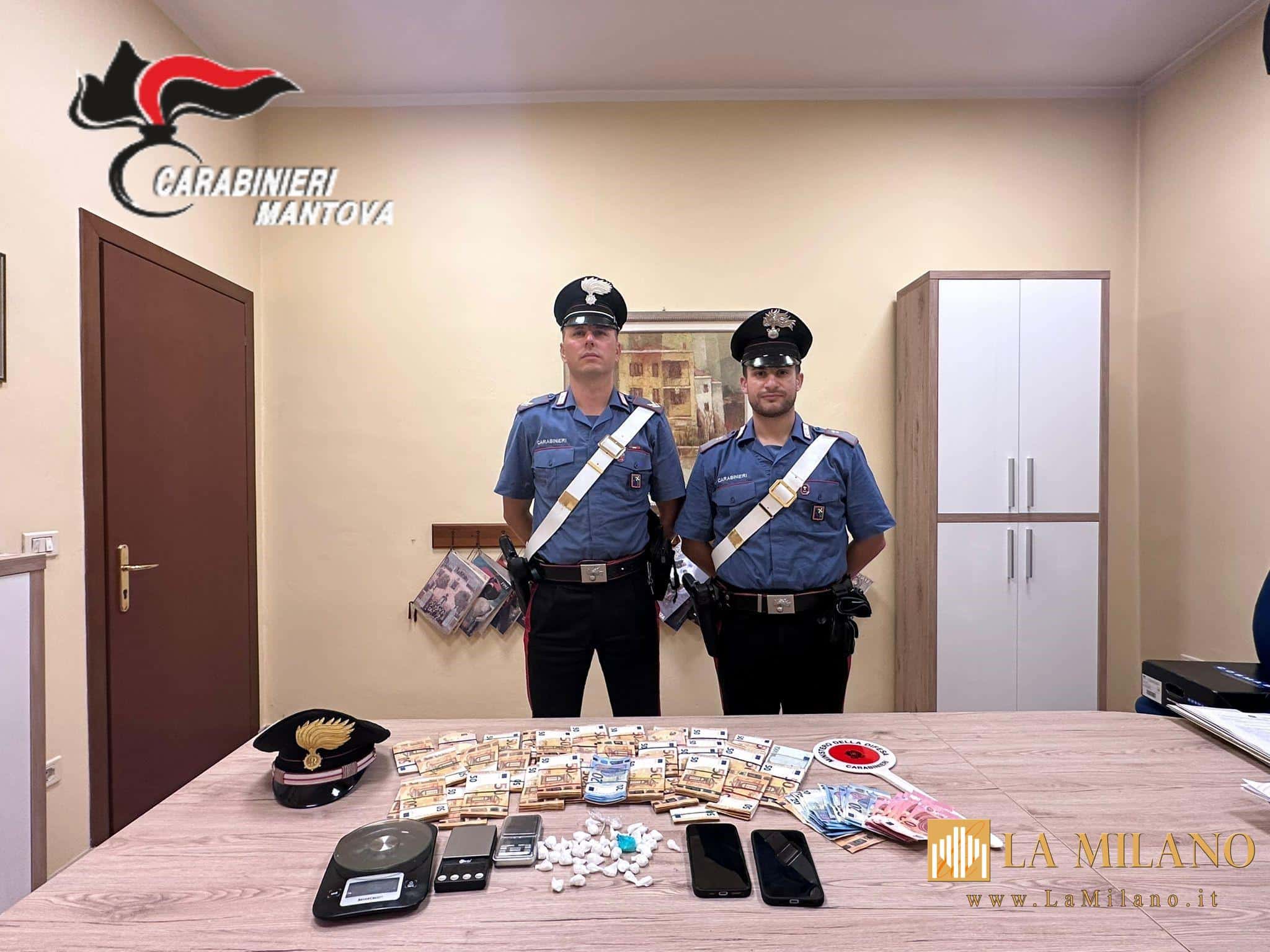 Castellucchio: arrestato 35enne con 37 grammi di cocaina e oltre 40.000 euro in contanti