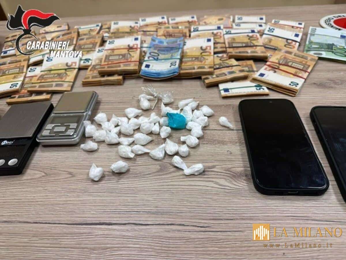 Castellucchio: arrestato 35enne con 37 grammi di cocaina e oltre 40.000 euro in contanti