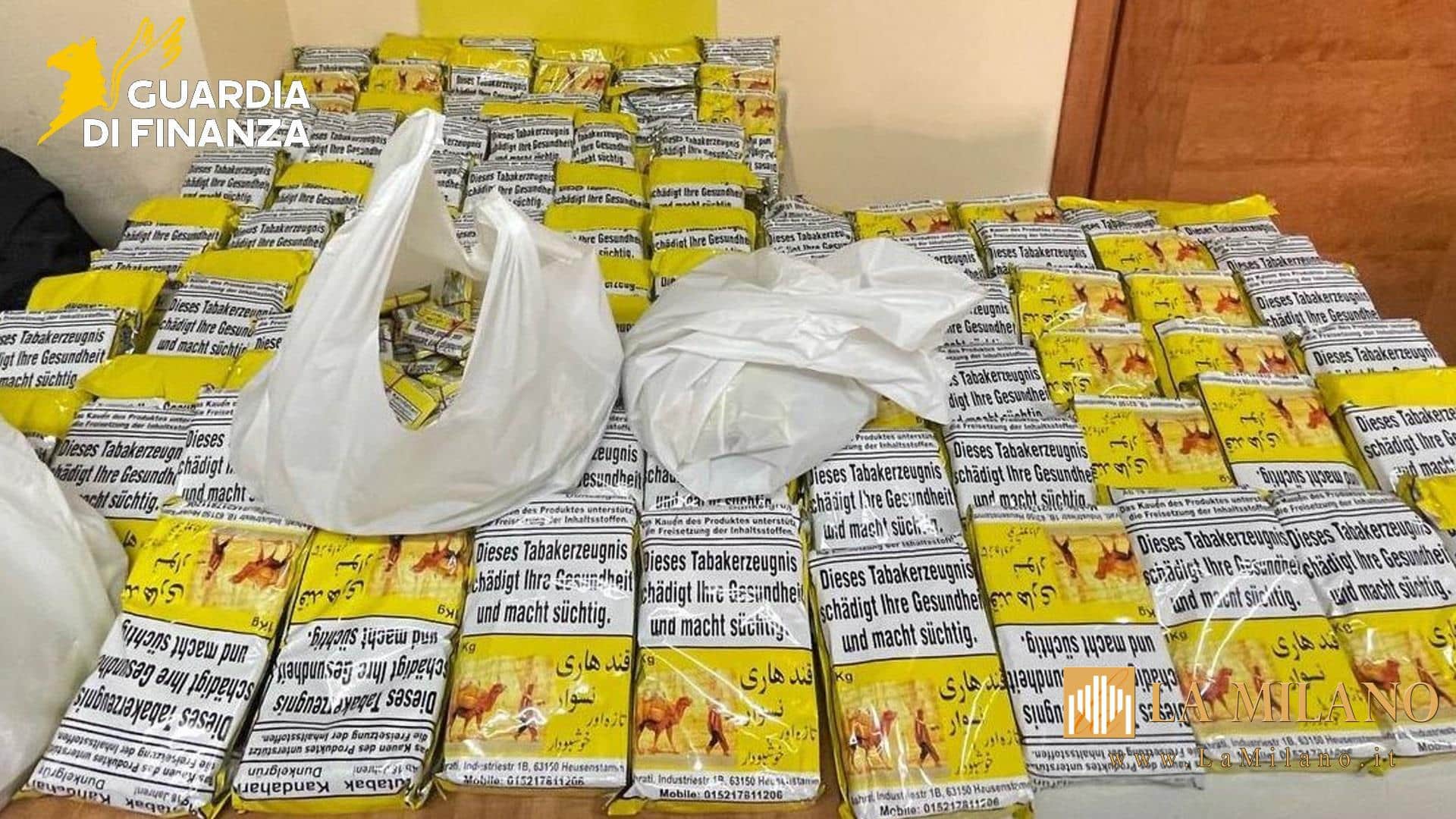 Guardia di Finanza di Caltanissetta: maxi sequestro di oltre 42 kg di tabacchi esteri “Gutka” e “Snus”. Arrestato un cittadino pakistano a Canicattì