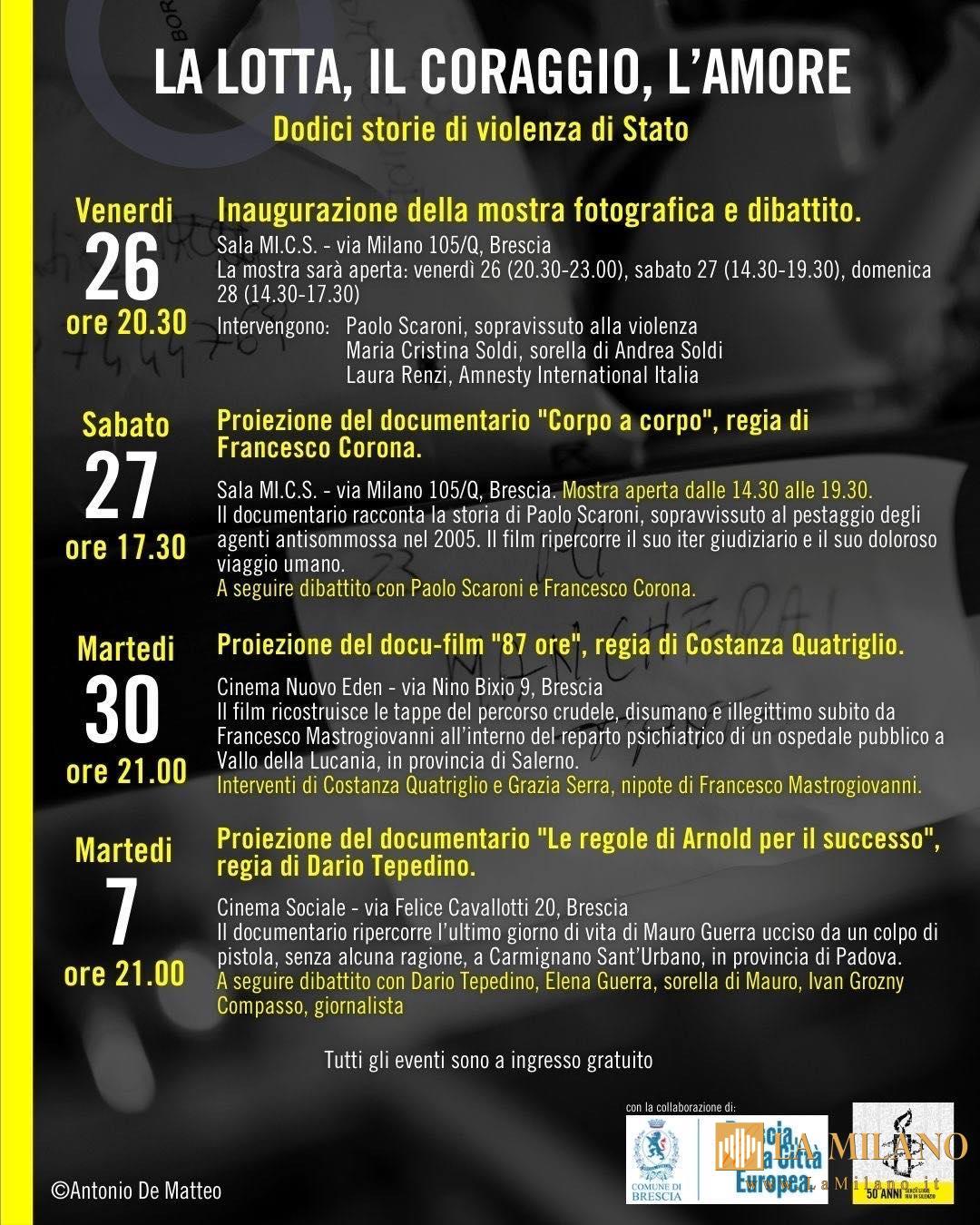 Amnesty International a Brescia: Dodici storie di violenza di Stato