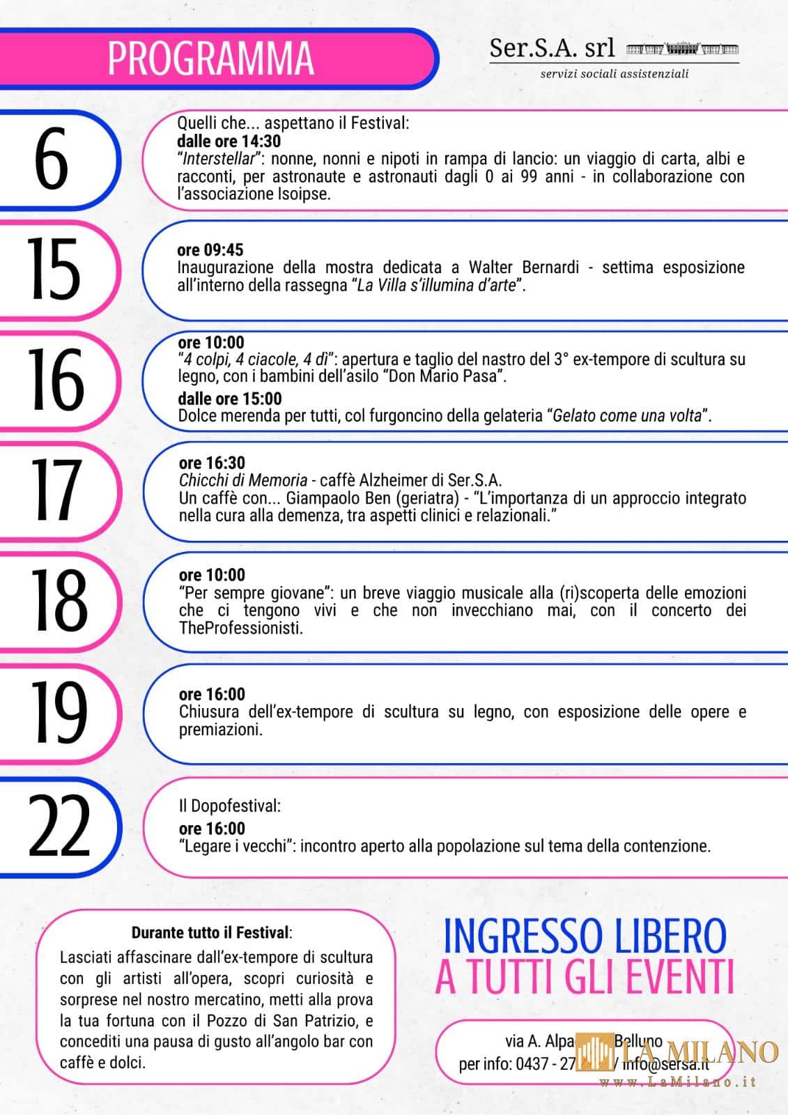 Belluno: al via la 7ª edizione del Festival del Buon Invecchiamento tra arte, musica e dialogo tra generazioni