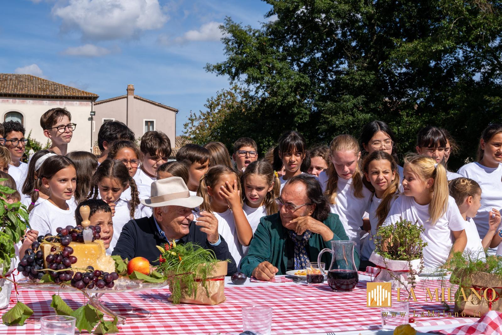 Al Bano e Mogol con i bambini di Caivano e Antoniano per la candidatura UNESCO della Cucina Italiana