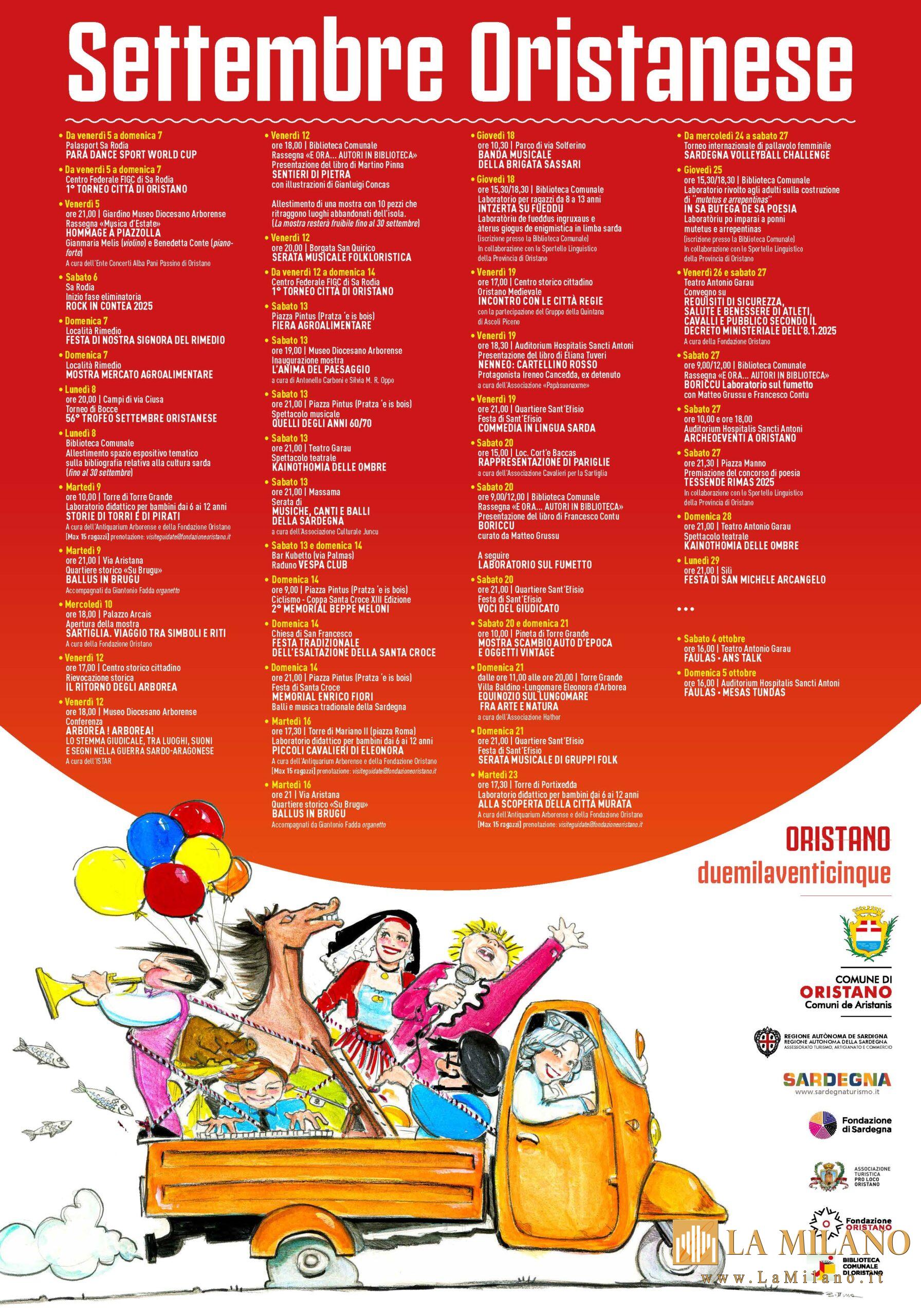 Settembre Oristanese 2025: un mese di eventi tra cultura, sport e tradizione