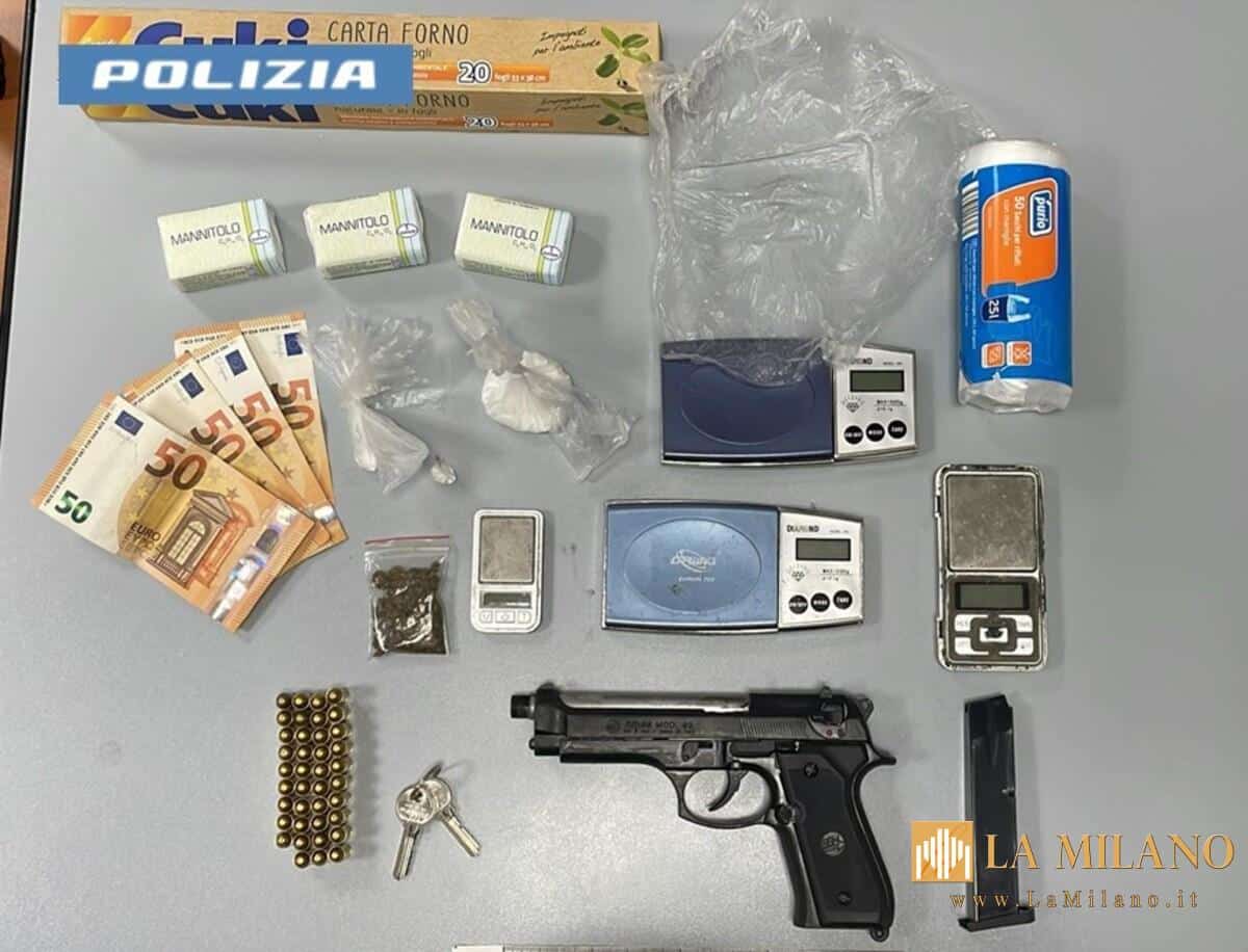 Taranto, 18enne arrestato dalla Polizia: scoperto laboratorio della droga e pistola clandestina in un appartamento abbandonato