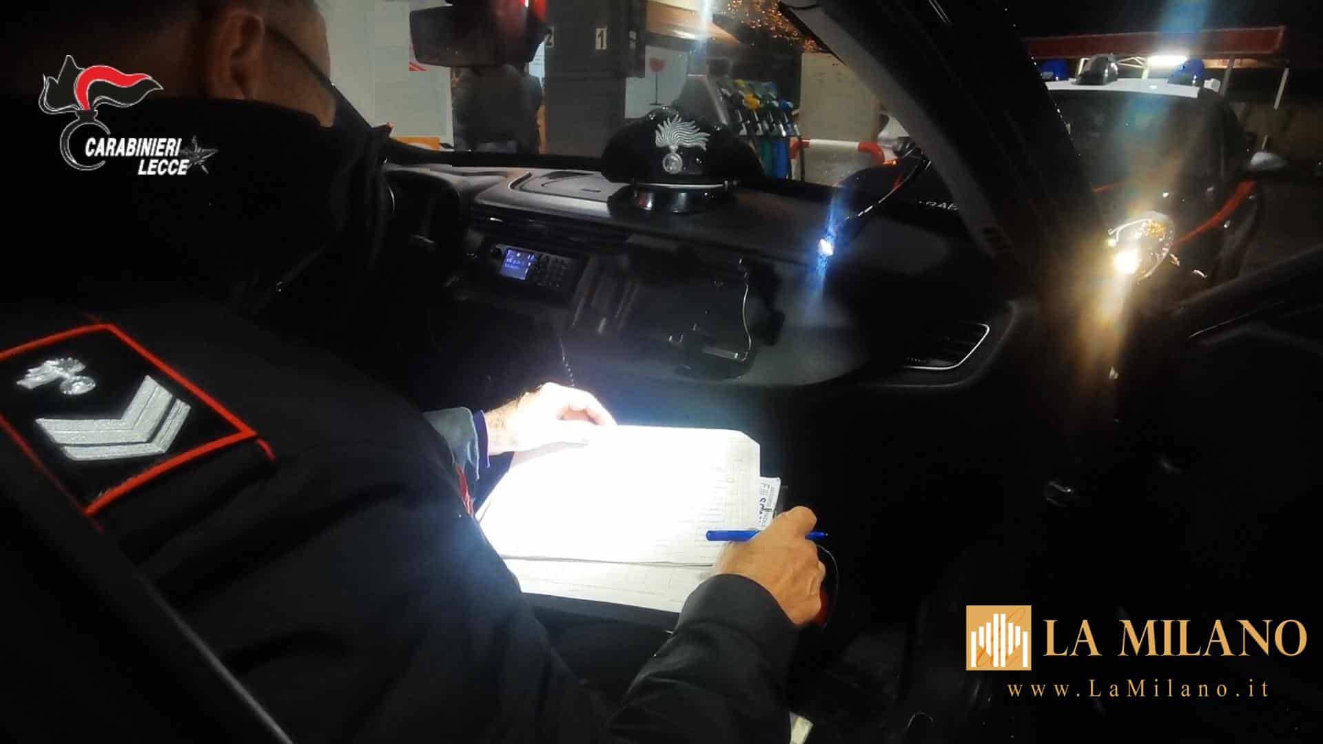 Campi Salentina: controlli straordinari dei Carabinieri per alcol, droga e sicurezza sul lavoro.