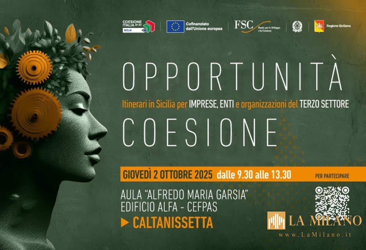 Caltanissetta ospita la quinta tappa di “Opportunità Coesione”: focus su fondi europei e nazionali 2021-27