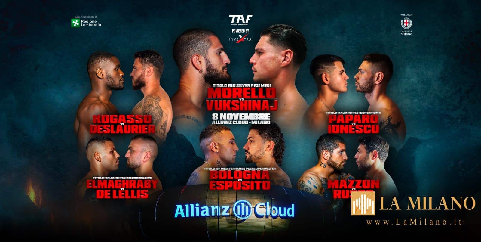 TAF 11 torna all’Allianz Cloud: grande boxe e quattro titoli in palio