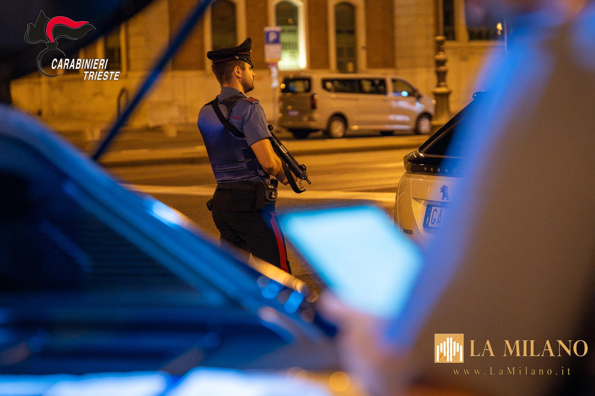 Trieste, weekend di controlli dei carabinieri: 5 denunciati per guida in stato di ebbrezza