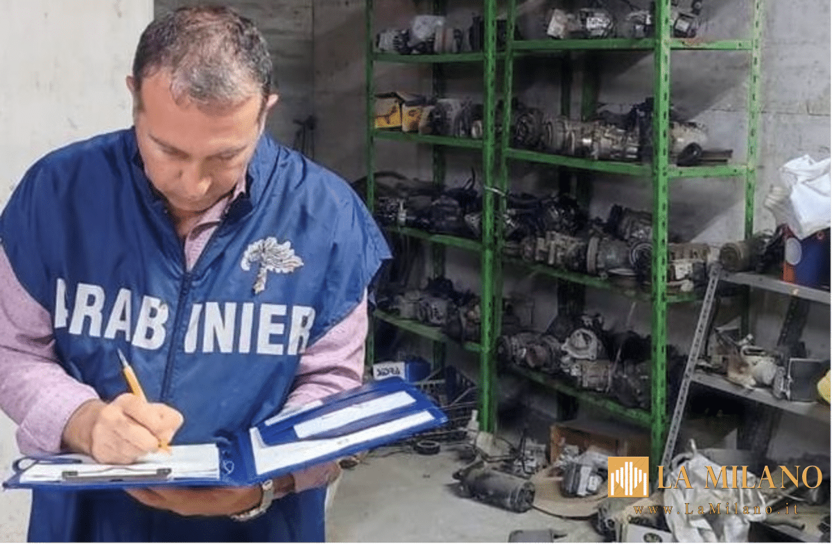 Teano, officina abusiva su terreno comunale: denunciato 53enne per gestione illecita di rifiuti e ricettazione