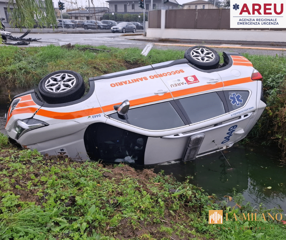 Incidente a Orzinuovi: automedica AREU urtata da un’auto, autista soccorritore in ospedale ma non è grave