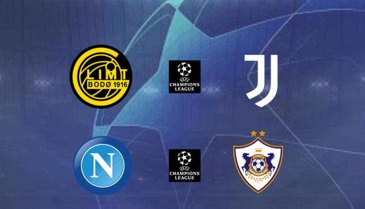 Champions League: Juventus nel gelo di Bodo, Napoli contro la sorpresa Qarabag