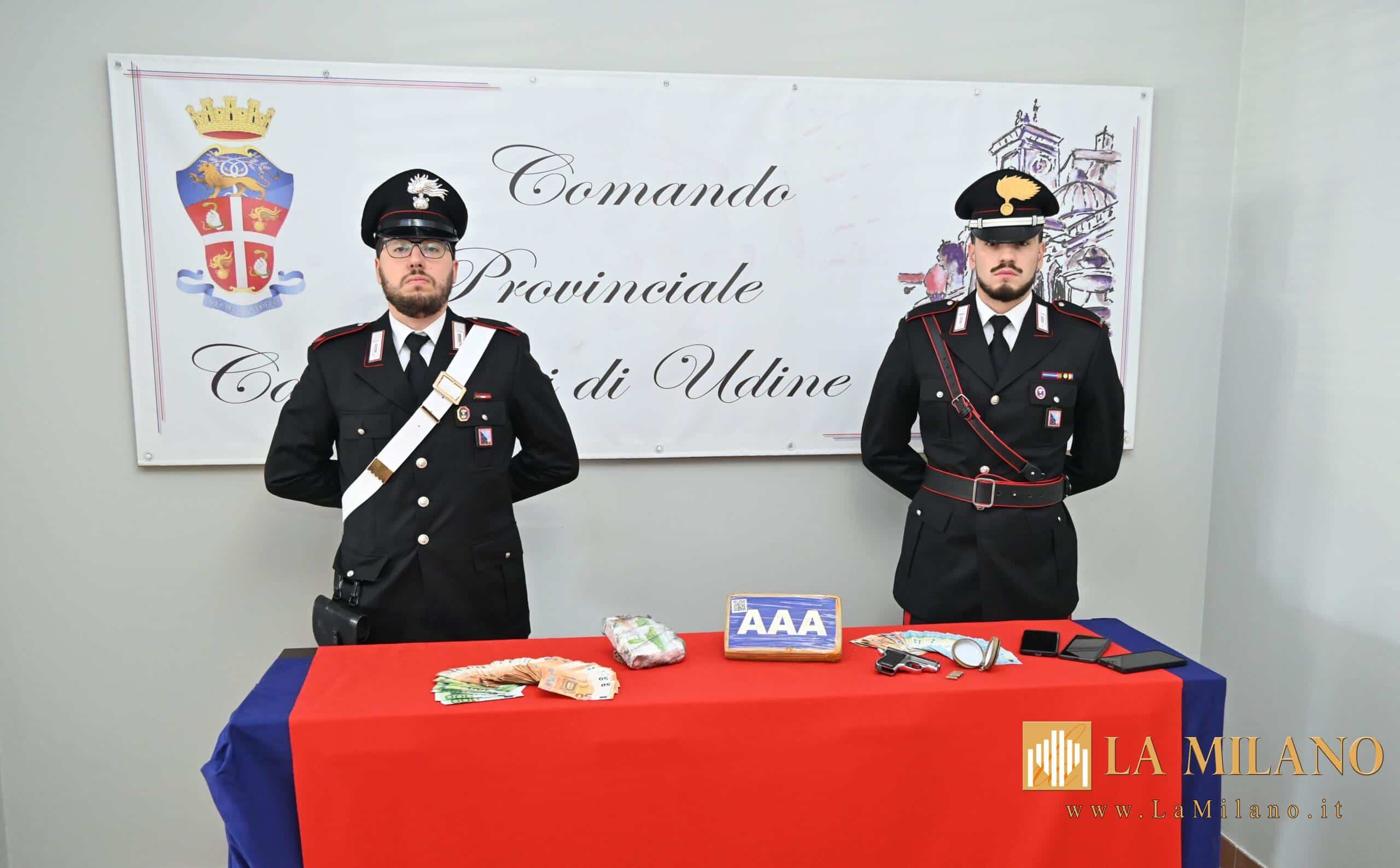 Udine, fermati con cocaina, pistola e proiettili in auto: arrestati due cittadini albanesi dai Carabinieri