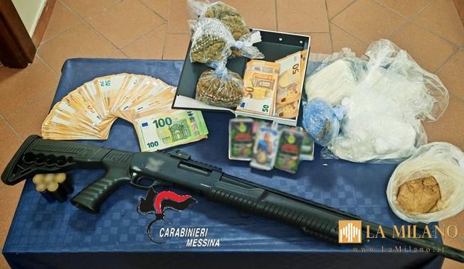 Messina, armi e droga in casa: 53enne arrestato dai Carabinieri. Sequestrati quasi 17mila euro in contanti