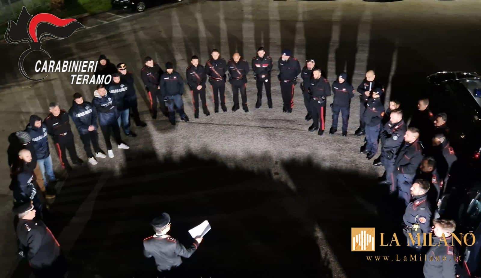 Controlli straordinari dei Carabinieri nel Teramano: arresti, denunce e verifiche a tappeto su tutta la provincia.
