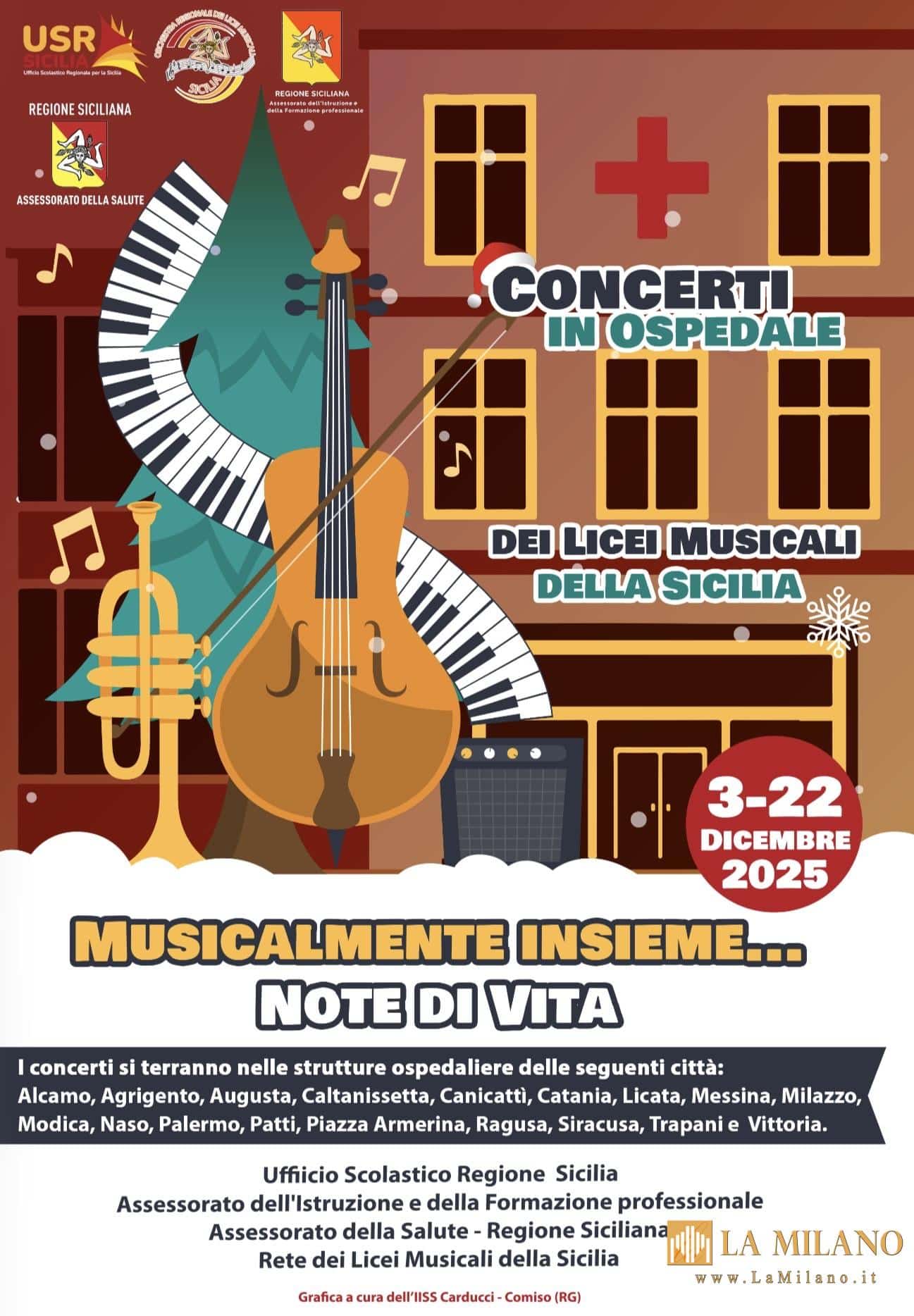 Scuola, studenti di 15 licei musicali portano musica e danza negli ospedali siciliani con il progetto “Musicalmente insieme… note di vita”