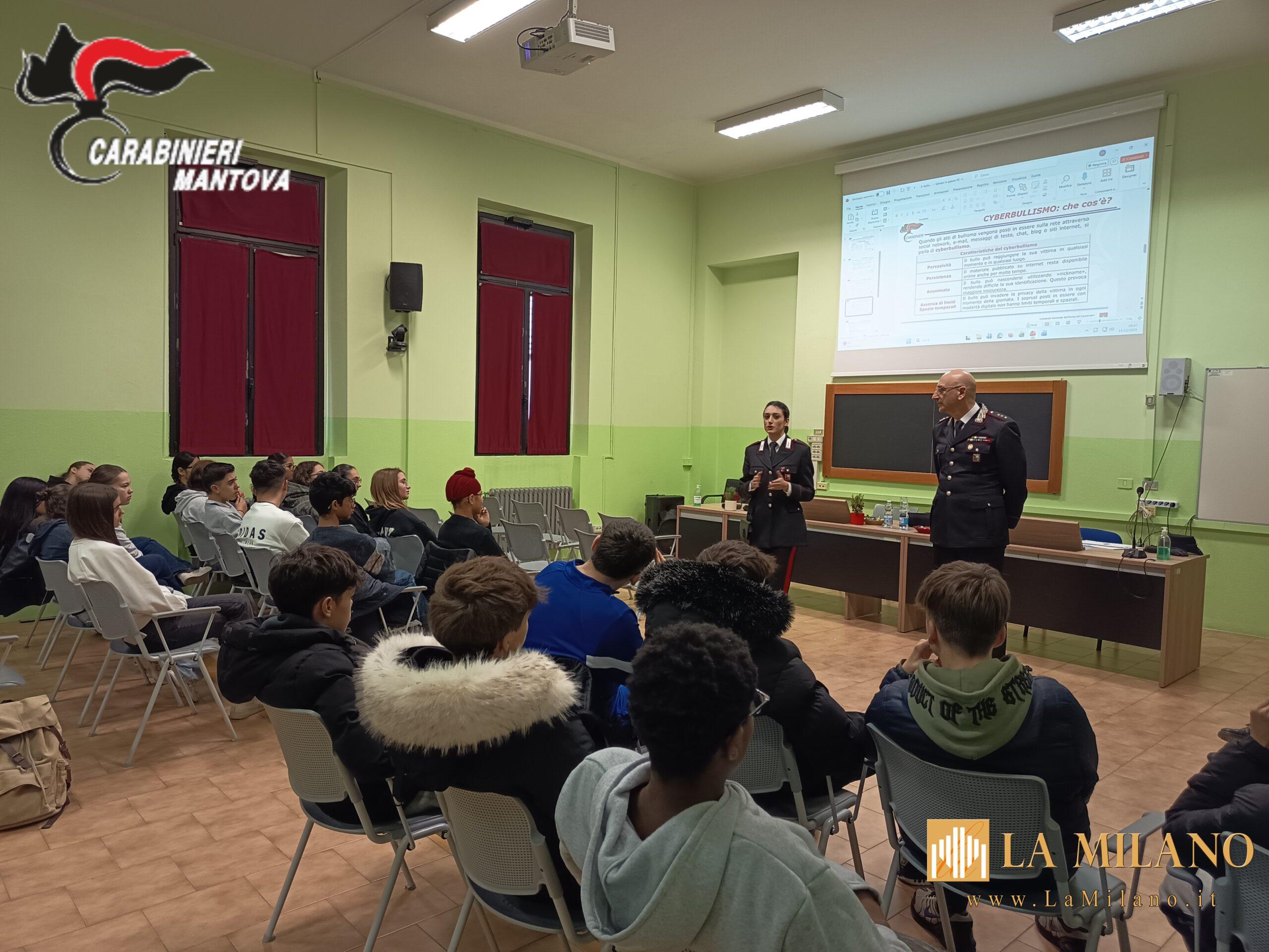 Mantova: Carabinieri incontrano studenti del Pitentino sulla legalità.
