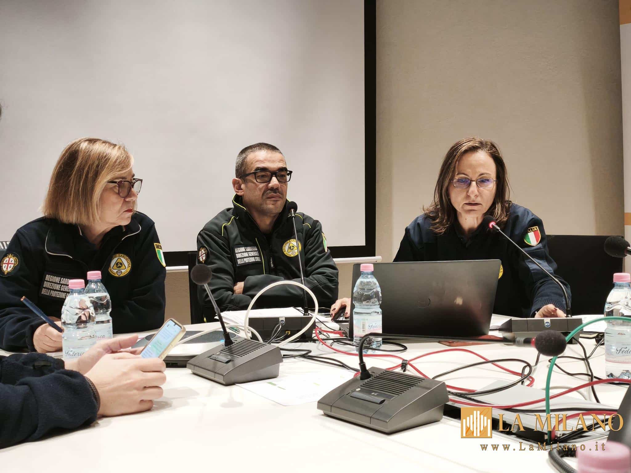 Incontro della Protezione civile regionale in Sardegna per coordinare le misure di emergenza in vista del maltempo e dell’allerta meteo codice rosso