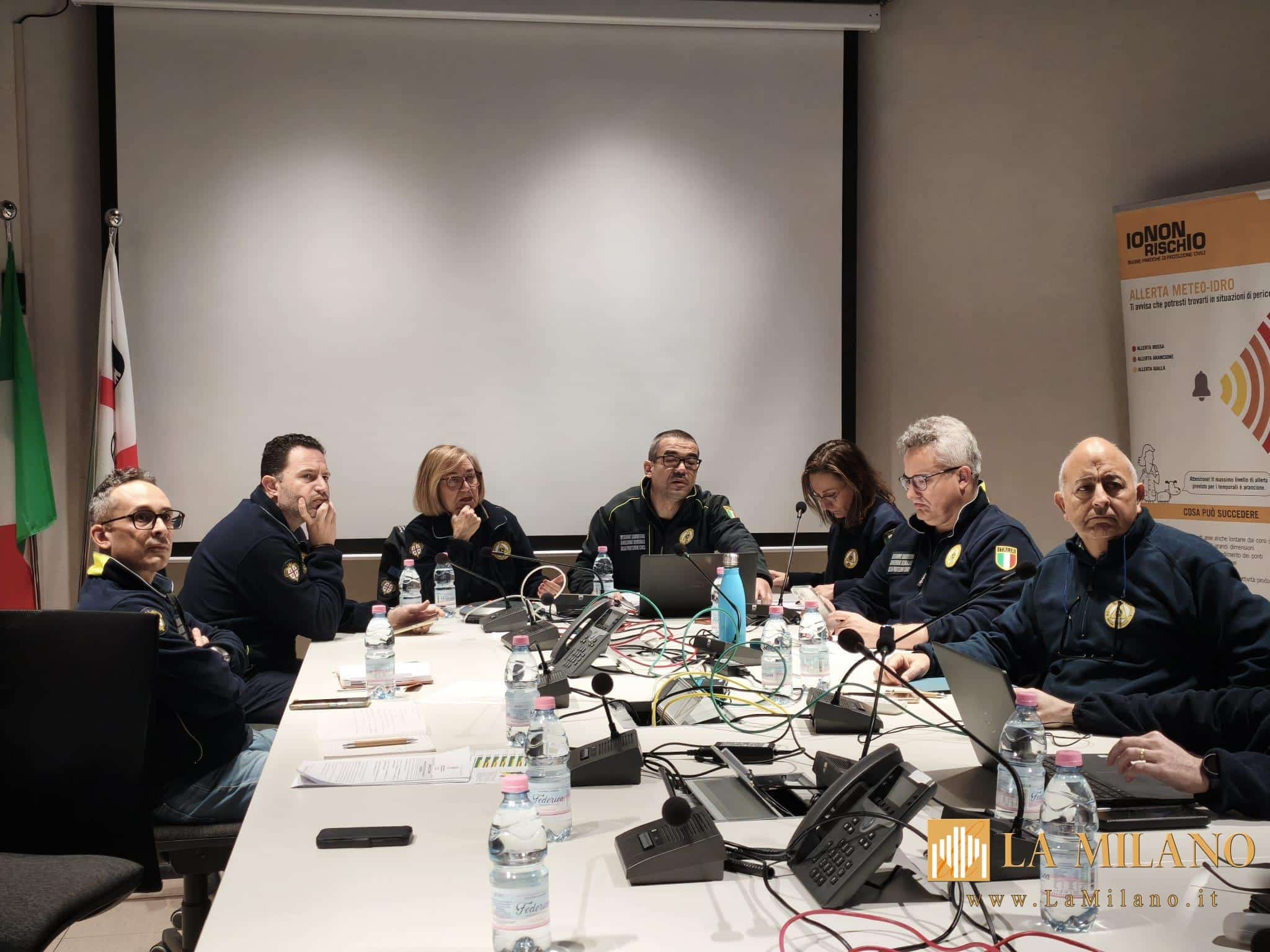 Incontro della Protezione civile regionale in Sardegna per coordinare le misure di emergenza in vista del maltempo e dell’allerta meteo codice rosso