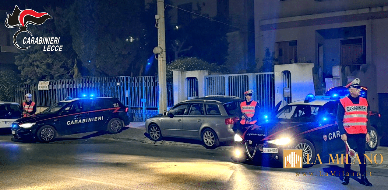 Carabinieri del Comando Provinciale di Lecce impegnati in controlli e arresti per spaccio e violenza di genere